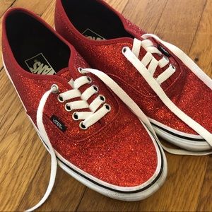 Red glitter vans